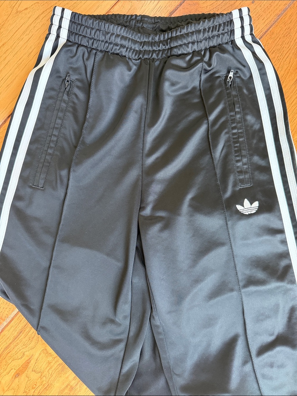 adidas Black Track Pants with White Stripes